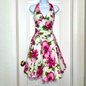 50’s style floral halter dress